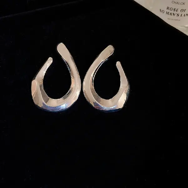 36# Silver Needle-Twisted Metal Geometric Stud Earrings,tkmbeautysupply.com