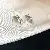 Wholesale Silver Needle Diamond Inlaid Pearl Earrings Supply - 46# earrings - platinum brushed rhombus - real gold plating - silver