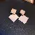 Wholesale Silver Needle Diamond Inlaid Pearl Earrings Supply - 52# silver needle-brushed diamond-shaped earrings (real gold plating)