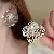 Wholesale Silver Needle Diamond Inlaid Pearl Earrings Supply - 55# Silver Needle-Pearl Flower Stud Earrings