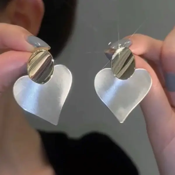 64# Silver Needle-Love Oval Twisted Stud Earrings,tkmbeautysupply.com