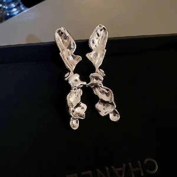 69# silver needle-irregular splicing earrings,tkmbeautysupply.com