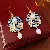 Wholesale Medieval Vintage Enamel Earrings with Diamond Inlay - Ear hook-blue