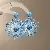 Wholesale Resort Handmade Chiffon Flower Pearl Tassel Earrings for Retailers - 11# steel needle-blue