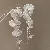 Wholesale Resort Handmade Chiffon Flower Pearl Tassel Earrings for Retailers - 28# silver needle-white