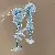Wholesale Resort Handmade Chiffon Flower Pearl Tassel Earrings for Retailers - 30# silver needle-blue