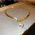 Wholesale Irregular Cross Pearl Necklace - High-End Supply - 7# golden pearl necklace