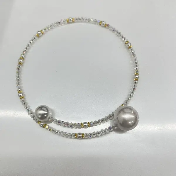 10# white pearl glazed beaded necklace,tkmbeautysupply.com
