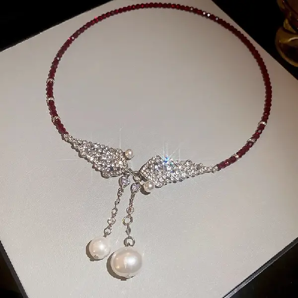 20# diamond snake zircon love pearl necklace,tkmbeautysupply.com