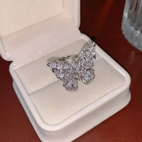 2#Zircon Butterfly Ring,tkmbeautysupply.com