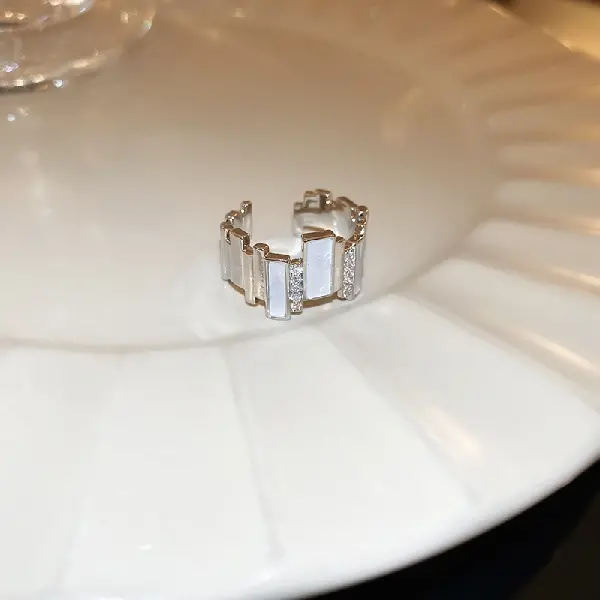 8# Silver-Zircon Open Ring,tkmbeautysupply.com