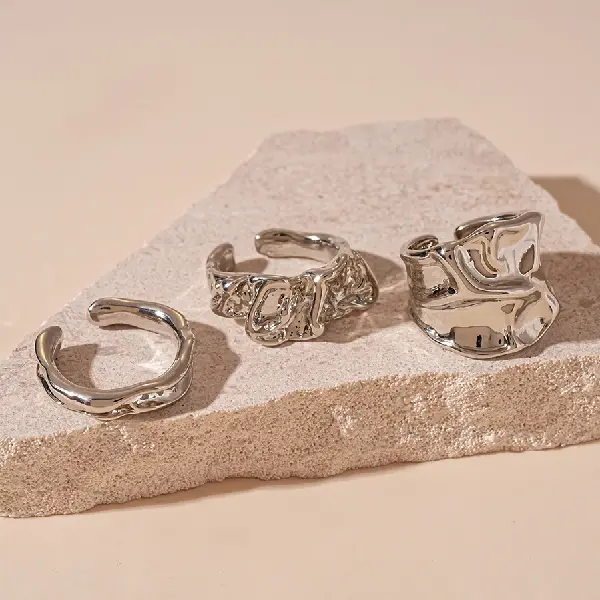 20# Metal Glossy Open Ring (Set of Three),tkmbeautysupply.com