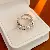 Wholesale Elegant Butterfly Flower Zircon Ring for Retailers - 25# Pearl x Cross Open Ring