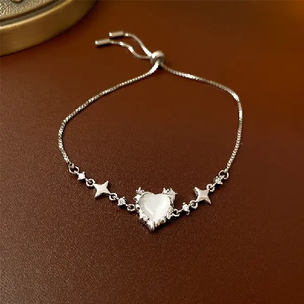 Zircon Cat's Eye Love Star Bracelet,tkmbeautysupply.com