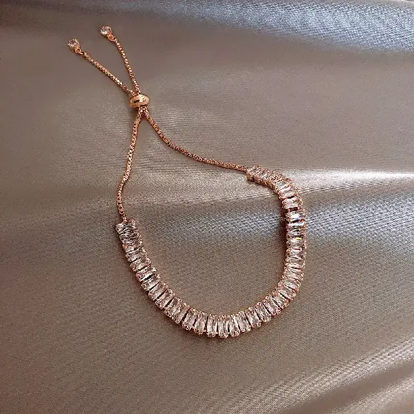 Rose gold zircon bracelet,tkmbeautysupply.com