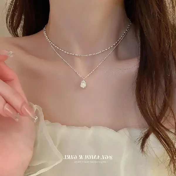 Pleated pearl bean necklace (set of 2),tkmbeautysupply.com