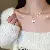 Mother-of-Pearl & Zircon Supply with Real Gold Quality - Diamond Pearl Camellia Flower Necklace