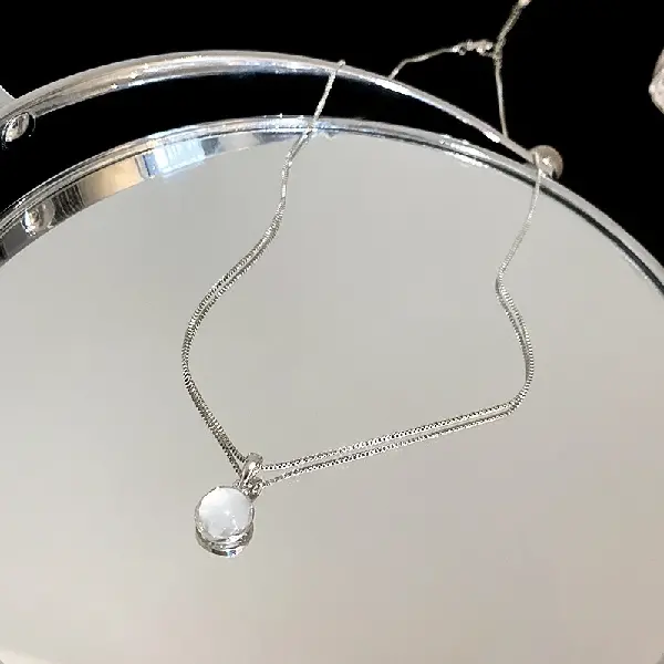 Round agate necklace,tkmbeautysupply.com