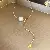 Mother-of-Pearl & Zircon Supply with Real Gold Quality - Pearl square snake chain round bead adjustable necklace