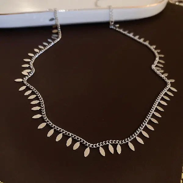 Oval geometric round sequin tassel necklace,tkmbeautysupply.com