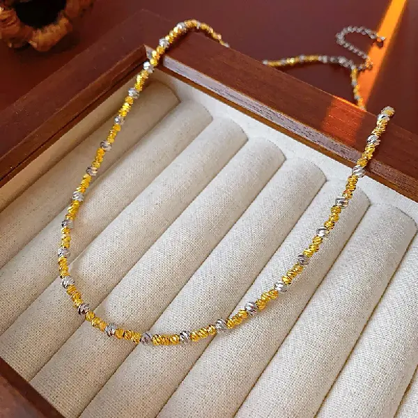 25# necklace-gold-silver (18K real gold plating),tkmbeautysupply.com