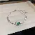Wholesale Zircon Geometric Bracelet | High-End Luxury Supply - 13# Silver-Green-Zircon Square Bracelet