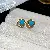 Wholesale Vintage Blue Flower Earrings | Trendy Retro Supply - 15# Silver Needle Turquoise Stud Earrings-Gold-Silver.