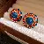 Wholesale Vintage Blue Flower Earrings | Trendy Retro Supply - 56# silver needle resin pleated earrings-blue-red.