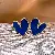 Wholesale Vintage Blue Flower Earrings | Trendy Retro Supply - 2# Silver Needle-Love Stud Earring-Blue