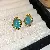 Wholesale Vintage Blue Flower Earrings | Trendy Retro Supply - 8# silver needle drop earrings-blue.