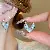 Wholesale Vintage Blue Flower Earrings | Trendy Retro Supply - 9# Silver Needle Love Dot Earrings-Gold-Blue