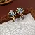 Wholesale Vintage Blue Flower Earrings | Trendy Retro Supply - 11# Silver Needle Flower Pearl Stud Earrings-Gold-Blue