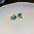 Wholesale Vintage Blue Flower Earrings | Trendy Retro Supply - 31# Silver Needle Star Pearl Earrings-Gold-Blue