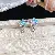 Wholesale Vintage Blue Flower Earrings | Trendy Retro Supply - 38# Silver Needle Water Drop Tassel Stud Earrings-Silver-Blue