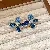 Wholesale Vintage Blue Flower Earrings | Trendy Retro Supply - 47# Silver Needle Denim Flower Stud Earrings-Blue.