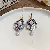 Wholesale Vintage Blue Flower Earrings | Trendy Retro Supply - 54#Flower Pearl Ear Hook-Gold-Blue-White