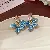 Wholesale Vintage Blue Flower Earrings | Trendy Retro Supply - 55# Silver Needle Flower Stud Earrings-Gold-Blue