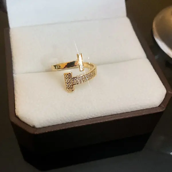.28# ring-gold T-shaped (real gold plating),tkmbeautysupply.com