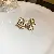 Wholesale Real Gold Electroplated Love Open Ring for Retailers - .45# golden bow (real gold plating)