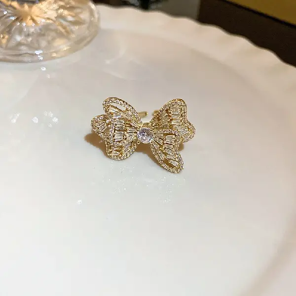 .45# golden bow (real gold plating),tkmbeautysupply.com