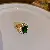 Wholesale Real Gold Electroplated Love Open Ring for Retailers - Ring - green diamond crystal.