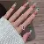 Wholesale Real Gold Electroplated Love Open Ring for Retailers - .39# open ring-silver geometric double layer