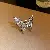 Wholesale Real Gold Electroplated Love Open Ring for Retailers - Silver-White Gold Zircon Pearl Butterfly Open Ring
