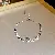 Wholesale Zircon Square Adjustable Bracelet for Women Retailers - Copper-Silver (real gold plating).