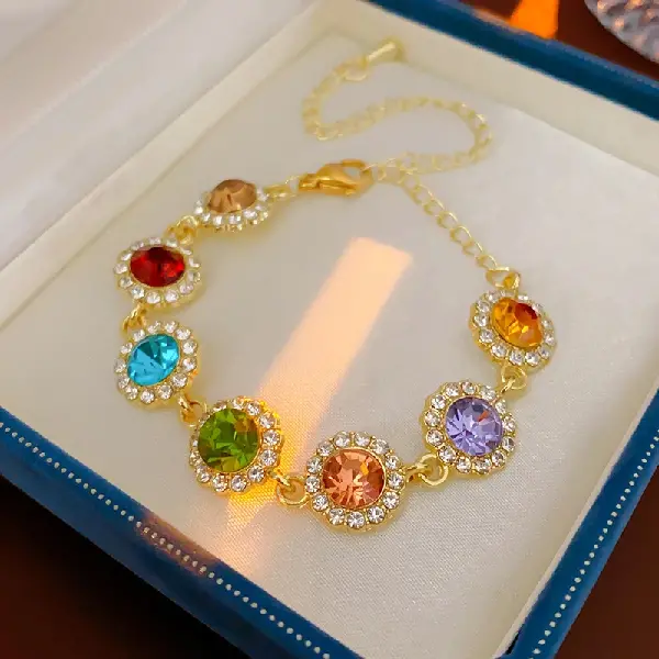 Diamond colored round bracelet,tkmbeautysupply.com