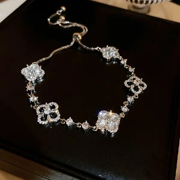 Zircon flower bracelet,tkmbeautysupply.com