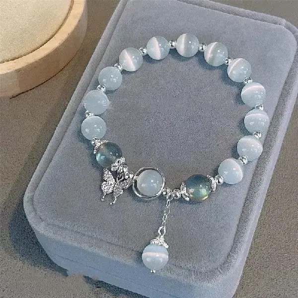 Diamond and Zircon Butterfly Cat's Eye Bracelet,tkmbeautysupply.com