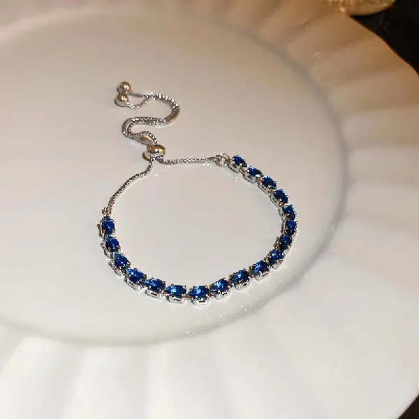 Blue - Water Drop Zircon Bracelet,tkmbeautysupply.com