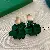 Green Earrings Wholesale | High-Quality Silver Needles Supply - 9# steel needle-green acrylic petals.