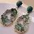 Green Earrings Wholesale | High-Quality Silver Needles Supply - Silver Needle-Green Hollow Earrings.